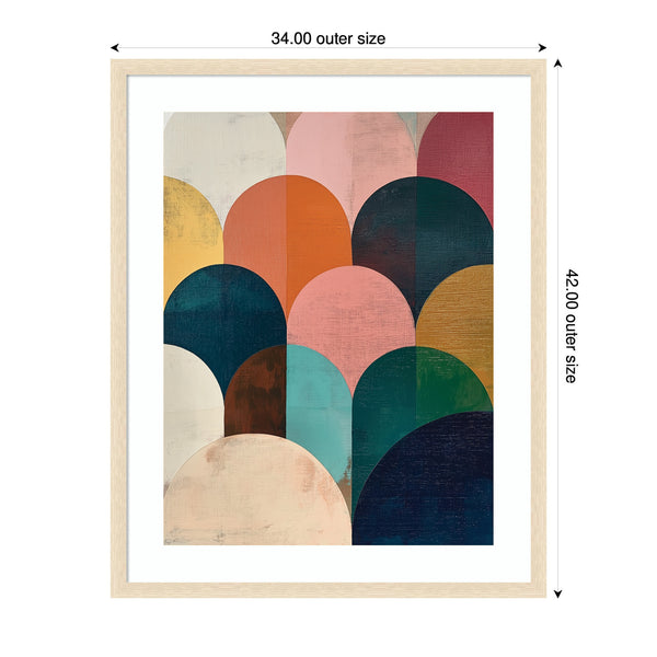 Kate & Laurel Framed Art Minimalist Geometric Abstract Jewel Tone By The Creative Bunch Studio
