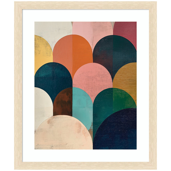 Kate & Laurel Framed Art Minimalist Geometric Abstract Jewel Tone By The Creative Bunch Studio