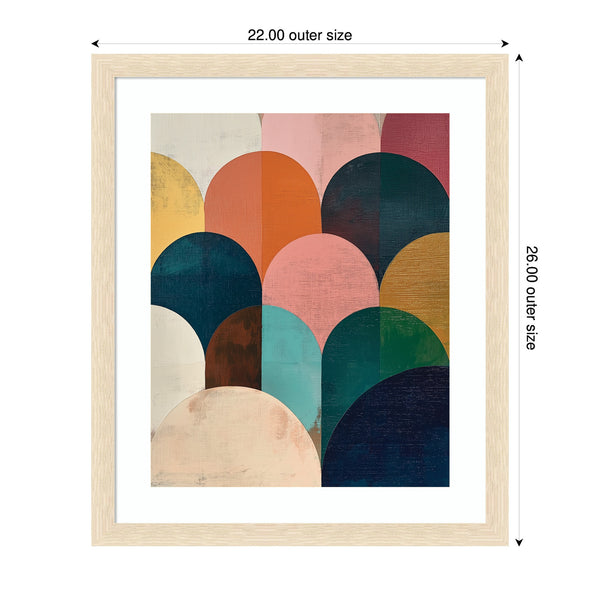 Kate & Laurel Framed Art Minimalist Geometric Abstract Jewel Tone By The Creative Bunch Studio