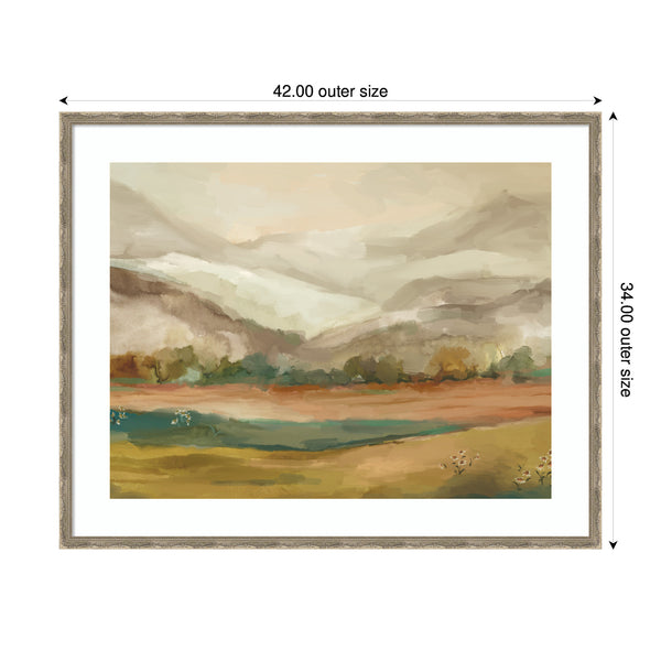 Kate & Laurel Framed Art Mountainscape Horizontal By Annie Quigley