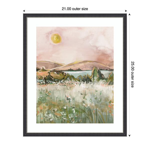Kate & Laurel Framed Art Neutral Landscape 02 By Annie Quigley