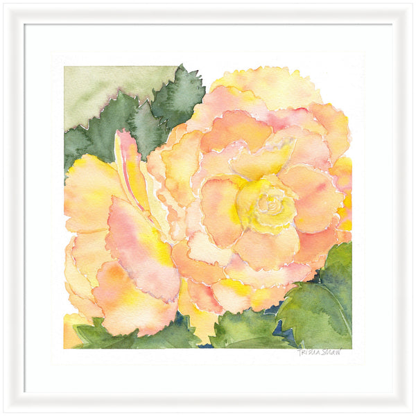 Kate & Laurel Framed Art Orange Pink Abstract Begonia By Patricia Shaw