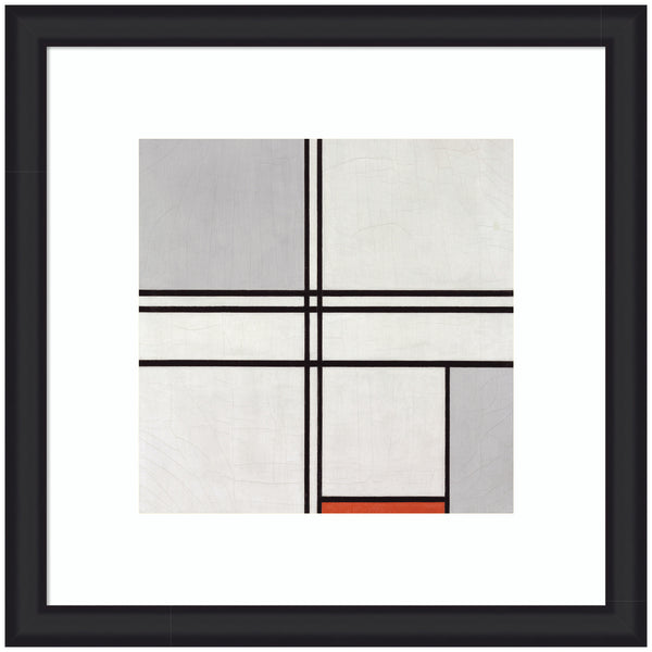 Kate & Laurel Framed Art Piet Mondrian Composition No 1 Gray Red 1935 By The Art Institute Of Chicago