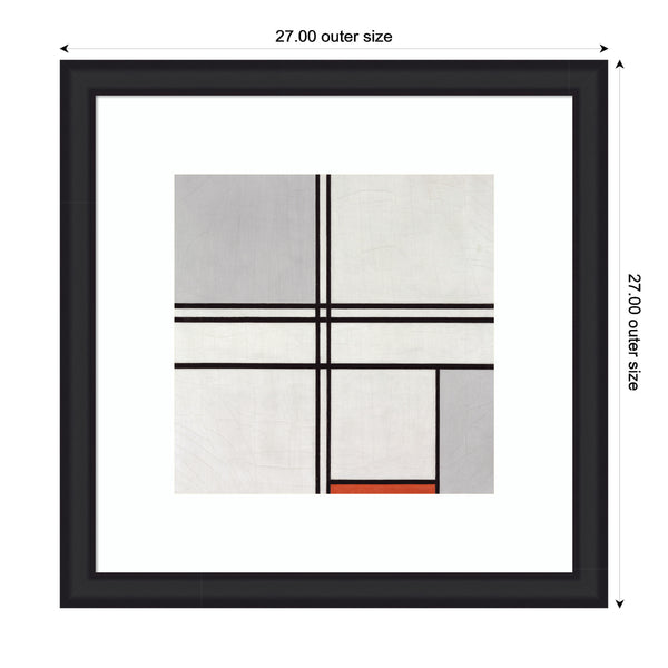 Kate & Laurel Framed Art Piet Mondrian Composition No 1 Gray Red 1935 By The Art Institute Of Chicago