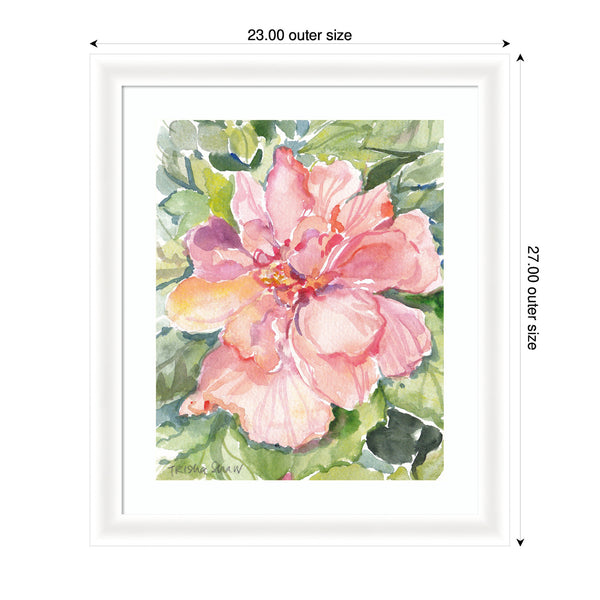 Kate & Laurel Framed Art Pink Hibiscus In Antigua By Patricia Shaw