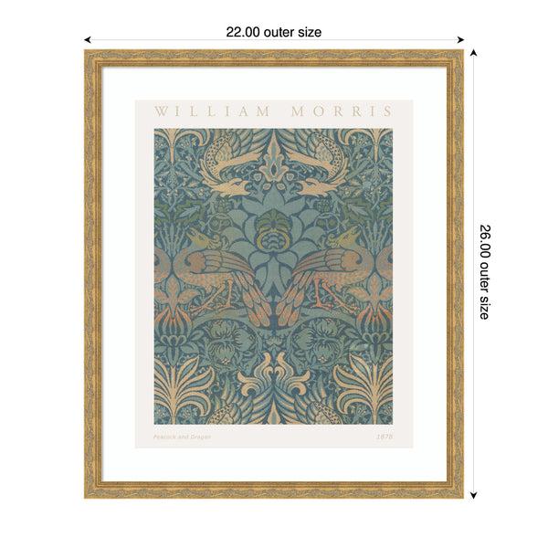 Kate & Laurel Framed Art Poster William Morris Peacock And Dragon 1878 By The Art Institute Of Chicago