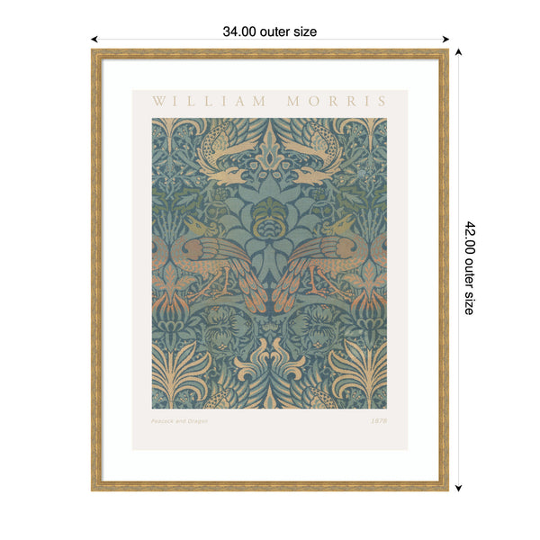 Kate & Laurel Framed Art Poster William Morris Peacock And Dragon 1878 By The Art Institute Of Chicago