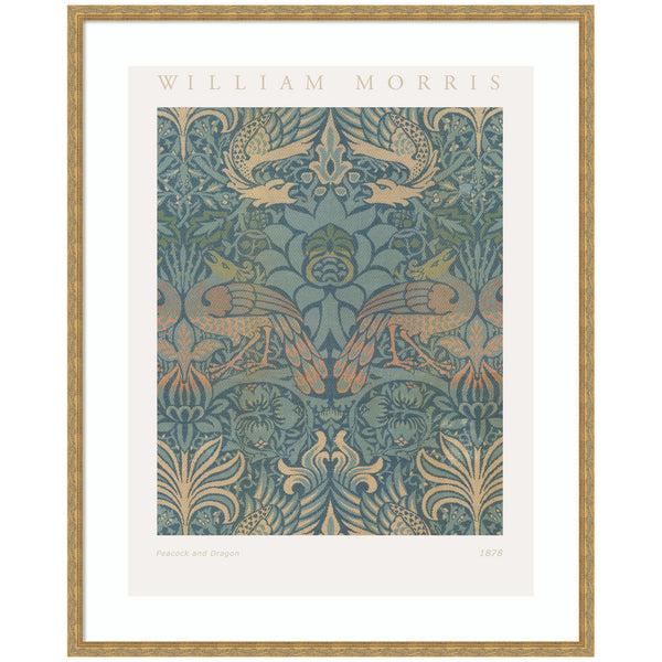 kate & laurel Framed Art Poster William Morris Peacock and Dragon 1878 by The Art Institute of Chicago