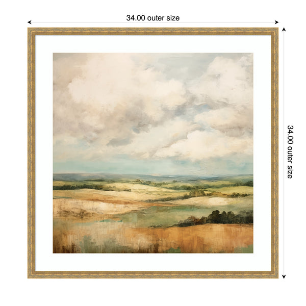Kate & Laurel Framed Art Rolling Hills Abstract Landscape By The Creative Bunch Studio