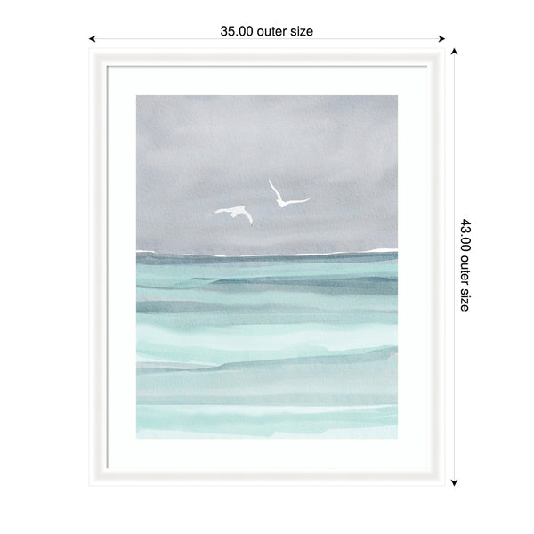 Kate & Laurel Framed Art Sea And Seagulls By Nikita Jariwala