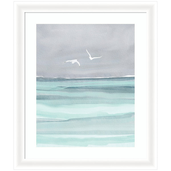 Kate & Laurel Framed Art Sea And Seagulls By Nikita Jariwala