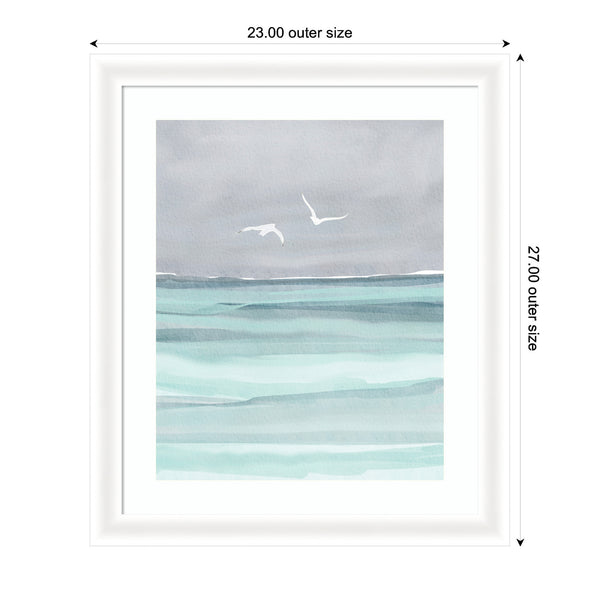 Kate & Laurel Framed Art Sea And Seagulls By Nikita Jariwala