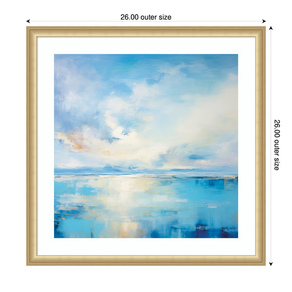 Kate & Laurel Framed Art Serene Coastal Waters Tranquil Landscape By The Creative Bunch Studio