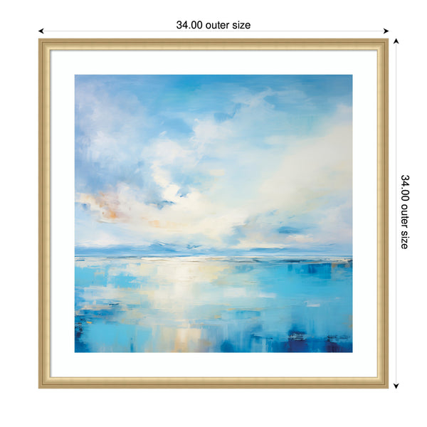 Kate & Laurel Framed Art Serene Coastal Waters Tranquil Landscape By The Creative Bunch Studio