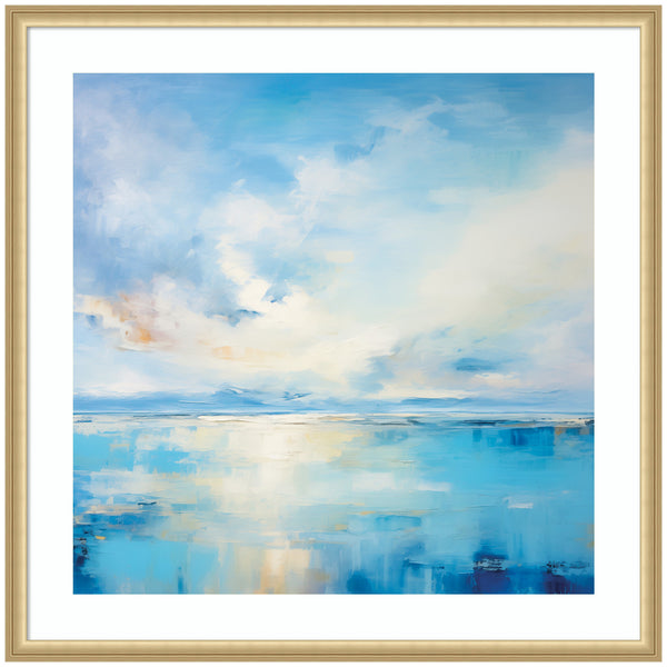 kate & laurel Framed Art Serene Coastal Waters Tranquil Landscape by The Creative Bunch Studio