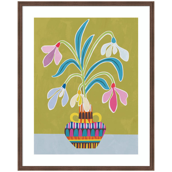 Kate & Laurel Framed Art Snowdrops The January Birth Flower By Rachel Lee