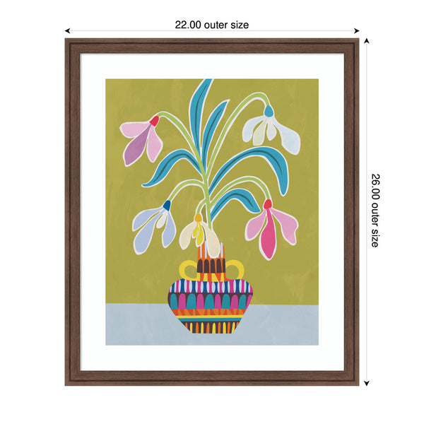 Kate & Laurel Framed Art Snowdrops The January Birth Flower By Rachel Lee