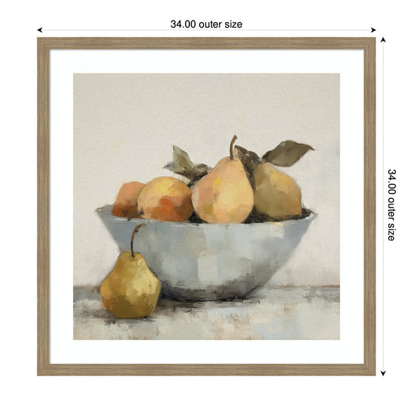 Kate & Laurel Framed Art Still Life Fruit In A Bowl Vintage Style By The Creative Bunch Studio