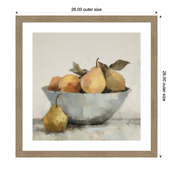 Kate & Laurel Framed Art Still Life Fruit In A Bowl Vintage Style By The Creative Bunch Studio
