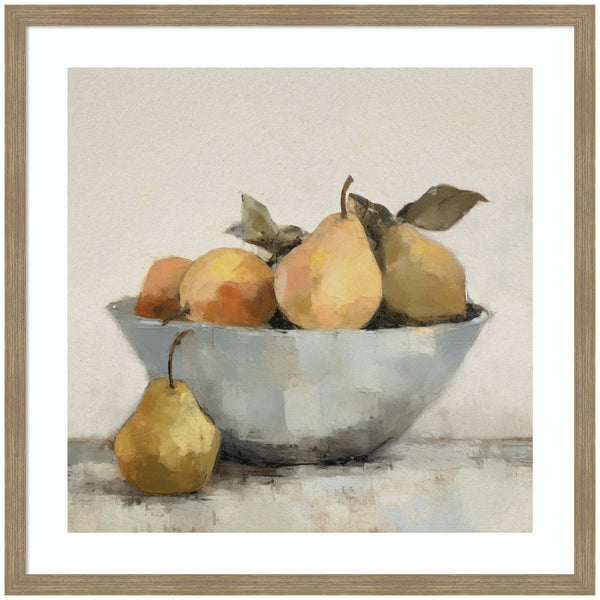 kate & laurel Framed Art Still Life Fruit In A Bowl Vintage Style by The Creative Bunch Studio