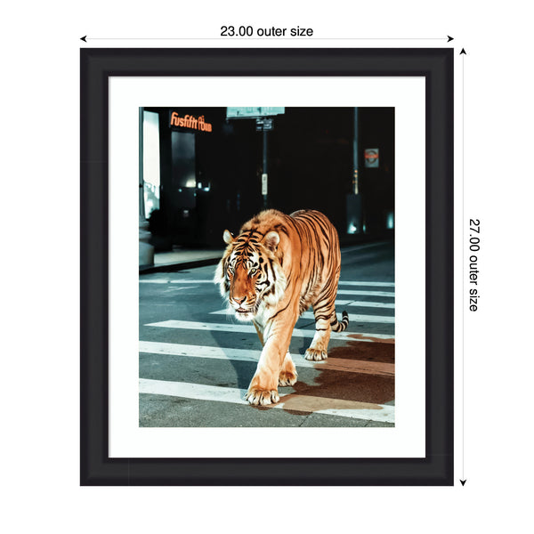 Kate & Laurel Framed Art Tiger In The City At Night 2 By Michael Schauer
