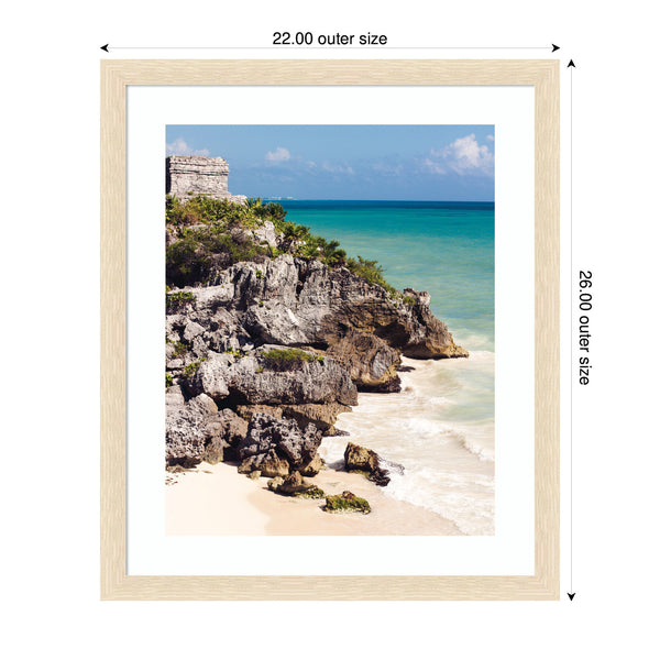 Kate & Laurel Framed Art Tulum Ruins Mexico Seascape By Stephanie Klatt