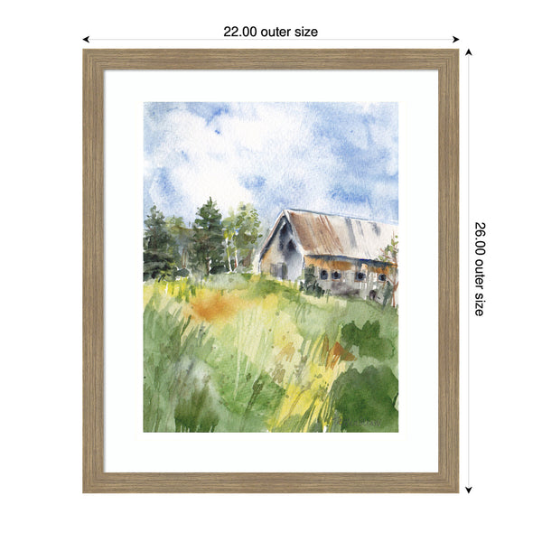 Kate & Laurel Framed Art Vermont Barn In Summer By Patricia Shaw