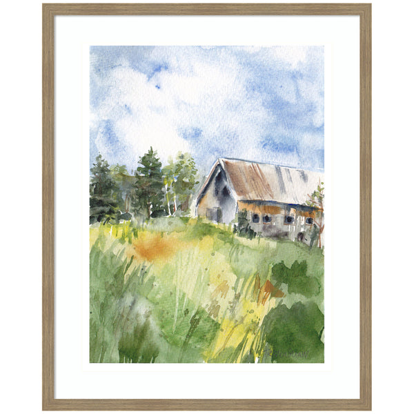 Kate & Laurel Framed Art Vermont Barn In Summer By Patricia Shaw