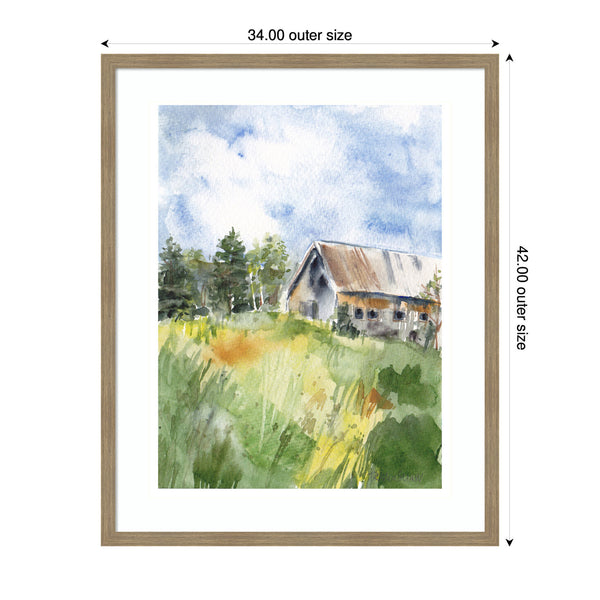 Kate & Laurel Framed Art Vermont Barn In Summer By Patricia Shaw