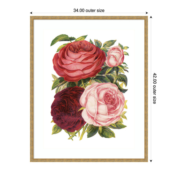 Kate & Laurel Framed Art Victorian Flowers By The Creative Bunch Studio