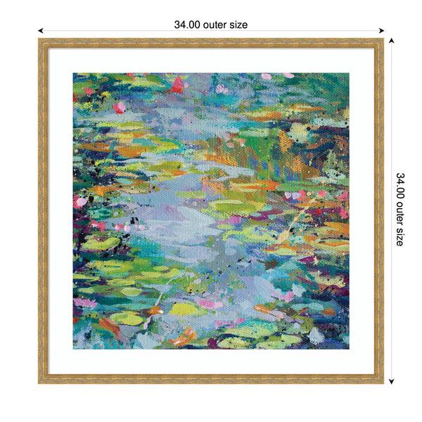 Kate & Laurel Framed Art Waterlilies At Giverny By Rachel Christopoulous