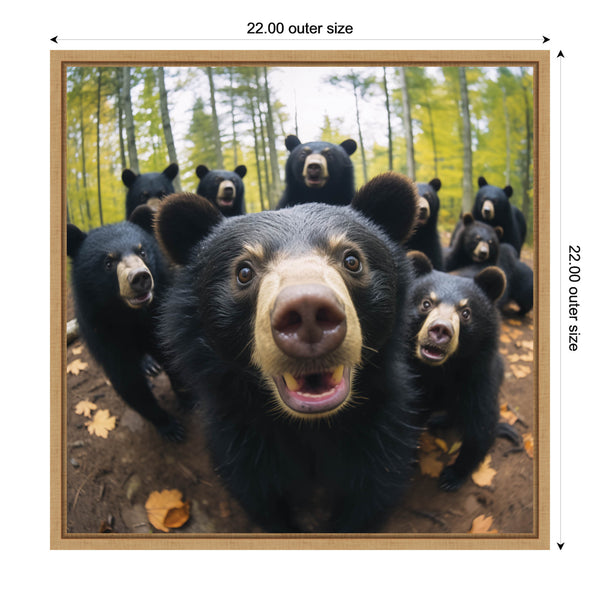 Kate & Laurel Funny Black Bear Selfie By The Creative Bunch Studio