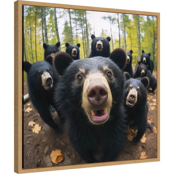 kate & laurel Funny Black Bear Selfie by The Creative Bunch Studio