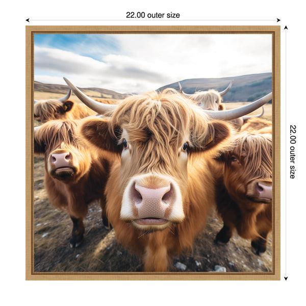 Kate & Laurel Funny Highland Cow Selfie By The Creative Bunch Studio