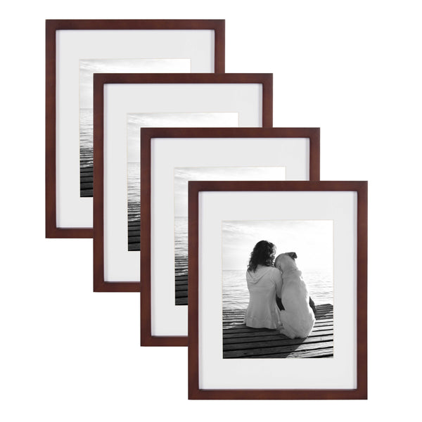 kate & laurel Gallery 11x14 matted to 8x10 Wood Picture Frame Set of 4
