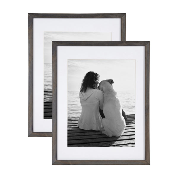 kate & laurel Gallery 14x18 matted to 11x14 Wood Picture Frame Set of 2