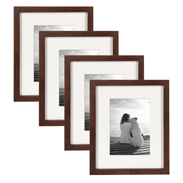 kate & laurel Gallery 8x10 matted to 5x7 Wood Picture Frame Set of 4