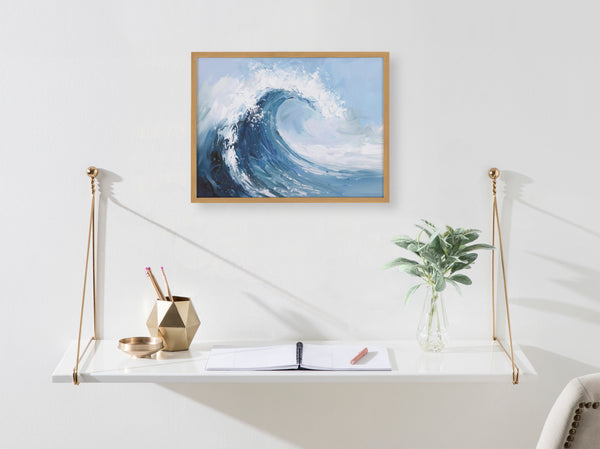 Kate & Laurel Gallery Abstract Painterly Coastal Ocean Wave Print By The Creative Bunch Studio