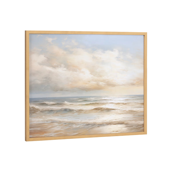 kate & laurel Gallery Beach Waves Sunset Cloud Landscape Print by The Creative Bunch Studio