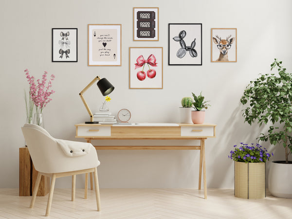 Kate & Laurel Gallery Black Bubble Balloon Dog Animal Print By The Creative Bunch Studio