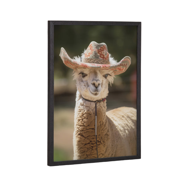Kate & Laurel Gallery Boho Llama Alpaca Wearing A Western Cowgirl Hat Print By The Creative Bunch Studio