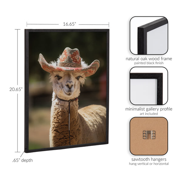Kate & Laurel Gallery Boho Llama Alpaca Wearing A Western Cowgirl Hat Print By The Creative Bunch Studio