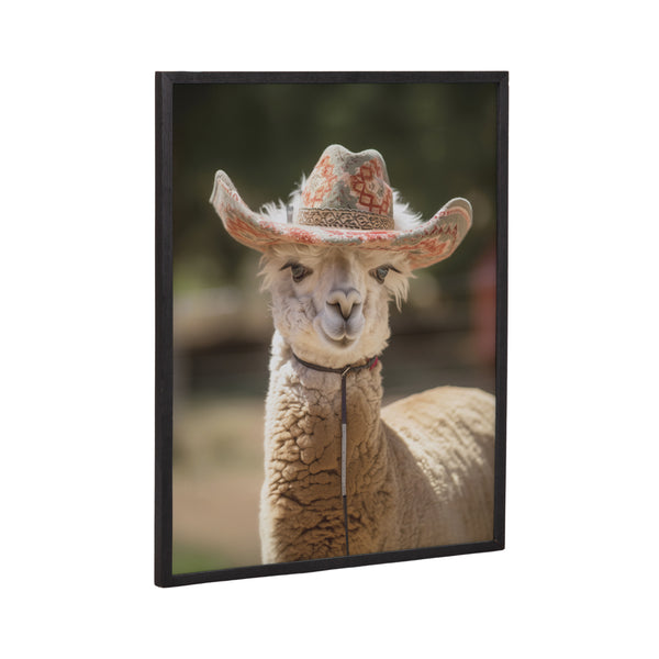 kate & laurel Gallery Boho Llama Alpaca Wearing A Western Cowgirl Hat Print by The Creative Bunch Studio