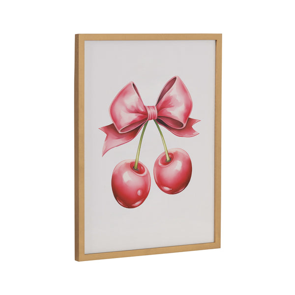 Kate & Laurel Gallery Coquette Preppy Retro Girly Red Pink Bow Cherries Print By The Creative Bunch Studio