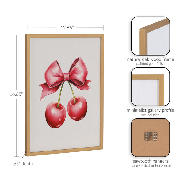 Kate & Laurel Gallery Coquette Preppy Retro Girly Red Pink Bow Cherries Print By The Creative Bunch Studio