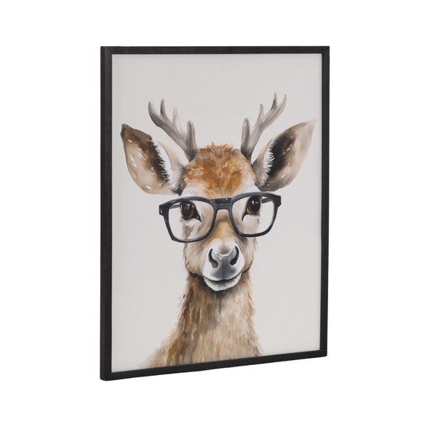 Kate & Laurel Gallery Cute Deer Wearing Glasses Print By The Creative Bunch Studio
