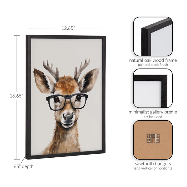 Kate & Laurel Gallery Cute Deer Wearing Glasses Print By The Creative Bunch Studio