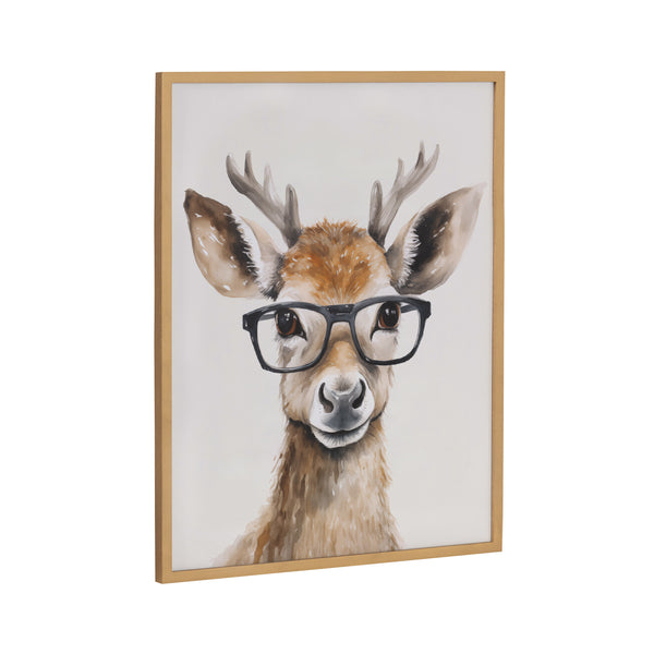 kate & laurel Gallery Cute Deer Wearing Glasses Print by The Creative Bunch Studio