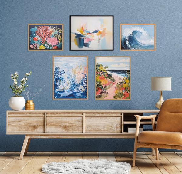 Kate & Laurel Gallery Elegant Coastal Beach Abstract Print By The Creative Bunch Studio