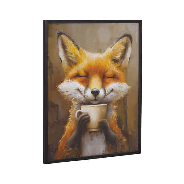 kate & laurel Gallery Happy Fox Traditional Coffee Tea Cup Print by The Creative Bunch Studio